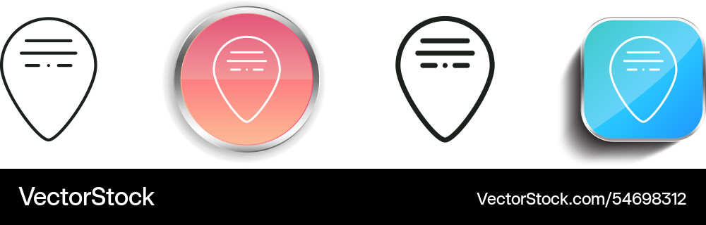 Guitar pick icon thin linear regular and button vector image