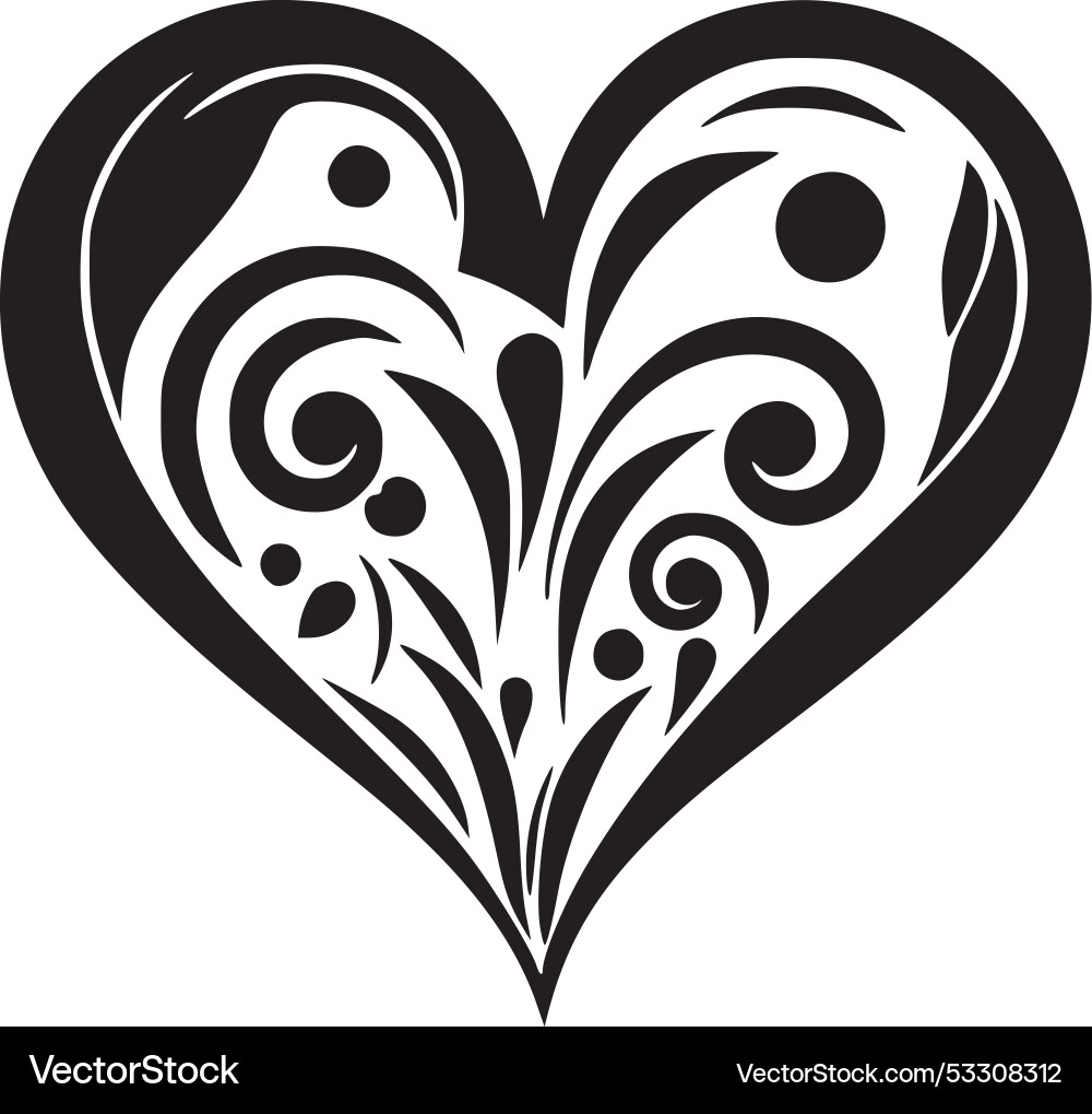Heart - minimalist and flat logo Vector Image