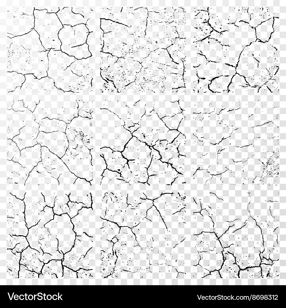 Realistic Wall Cracks - Textured Surface Vector Image