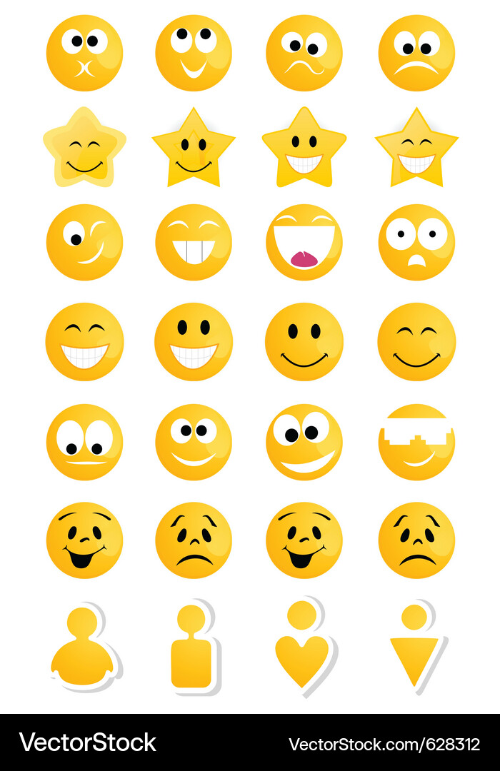 Smiling Smiley Faces Vector Image