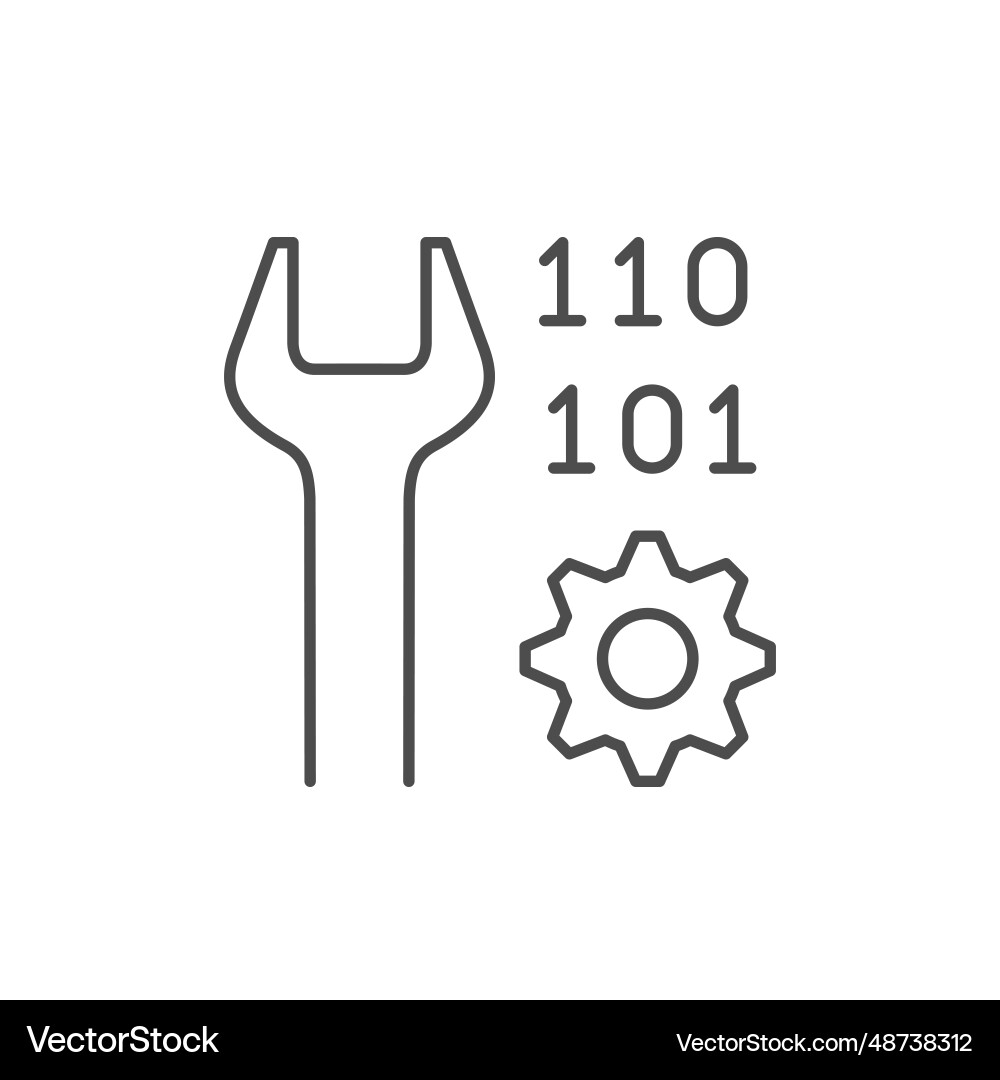 Software correction line outline icon vector image