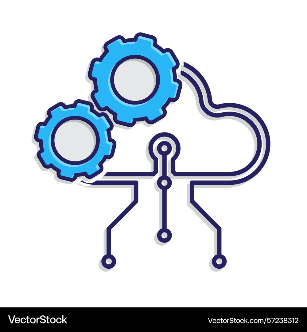 Technology icons automatic cloud computing Technology icons automatic cloud computing vector image