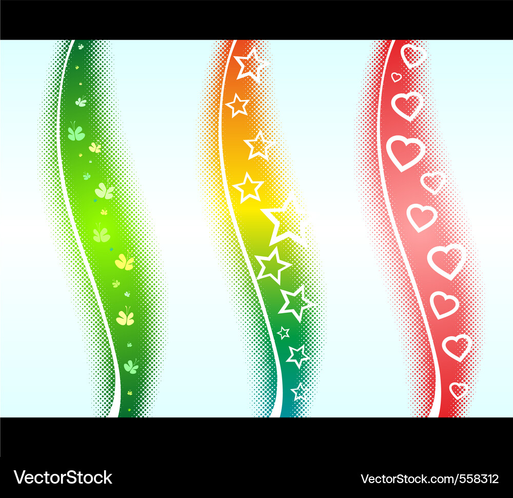 Three halftone design elements Vector Image