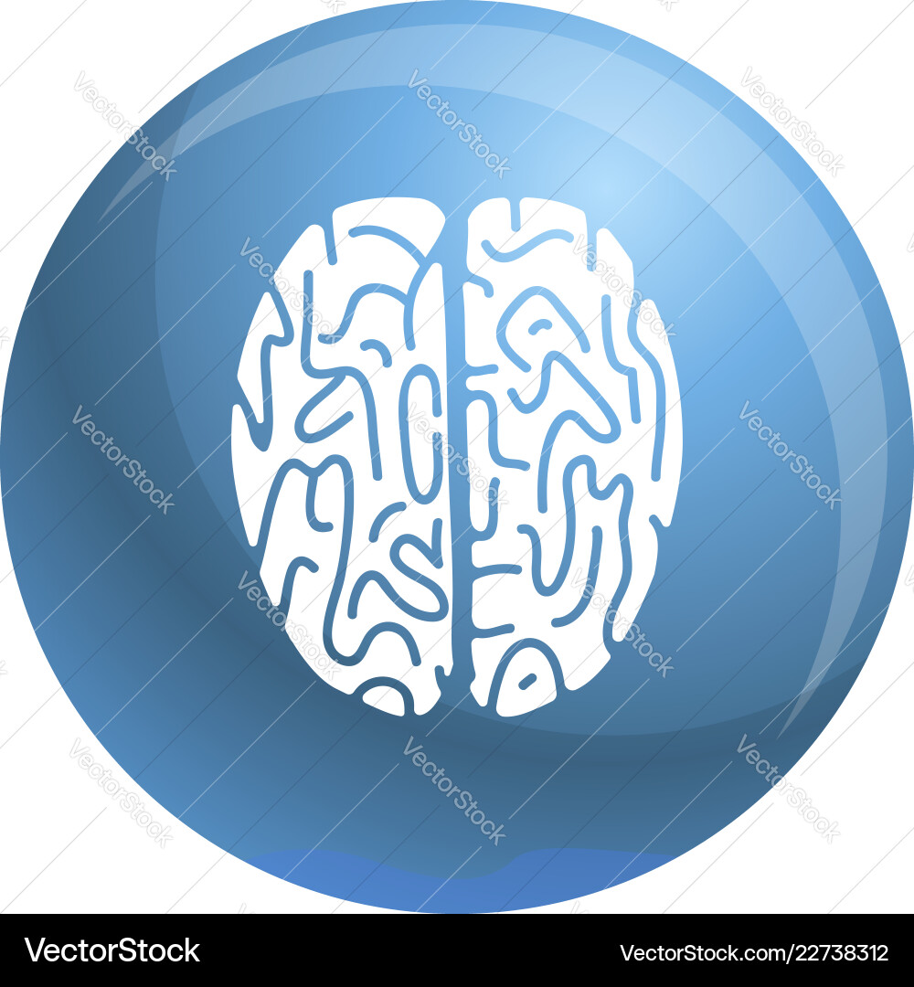 Top view brain icon simple style Top view brain icon simple style vector image
