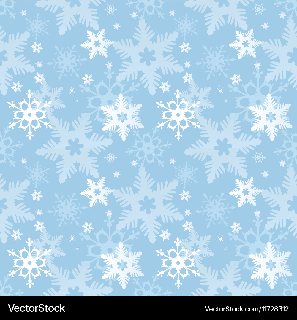 Winter Snowflake Seamless Pattern vector image