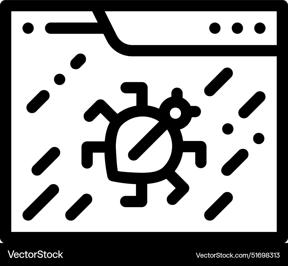 Bug icon thin linear style design isolated Bug icon thin linear style design isolated Vector Image