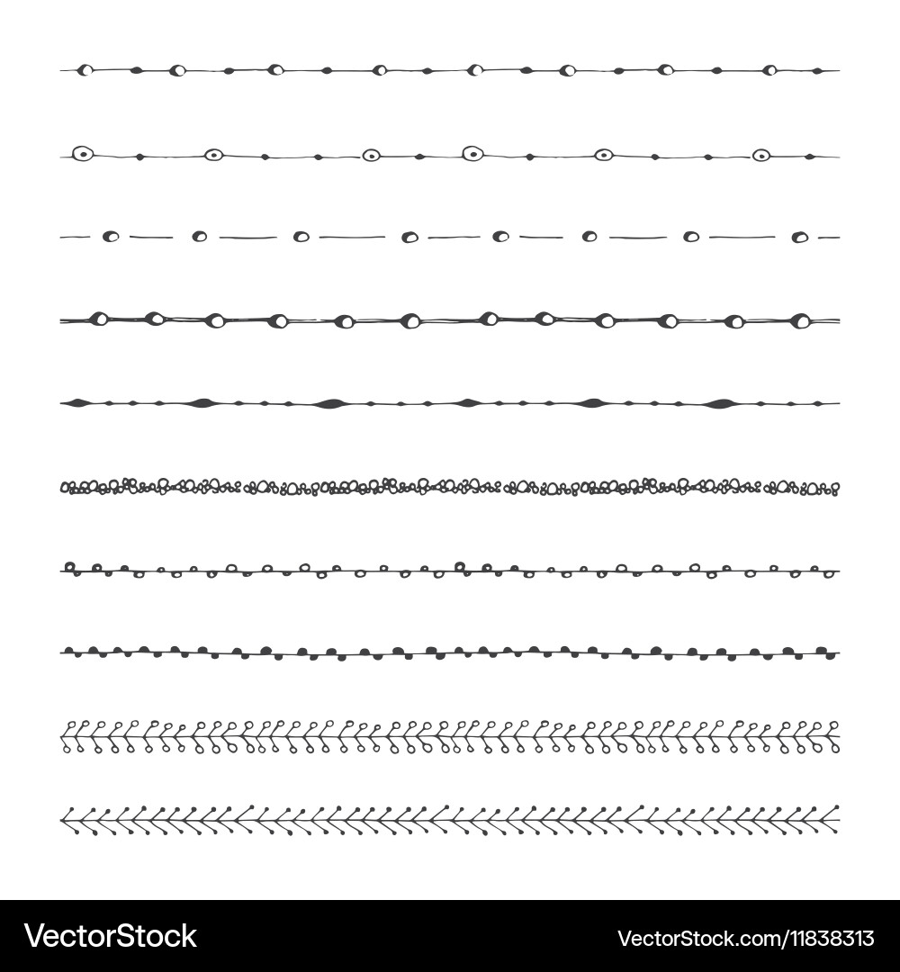 Hand Drawn Border Elements - Patterns & Strokes vector image