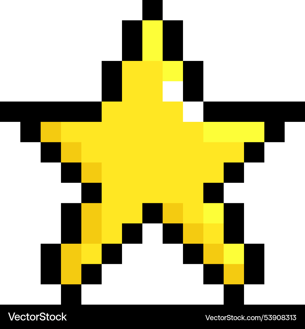 Pixel star retro game symbol ui element vector image