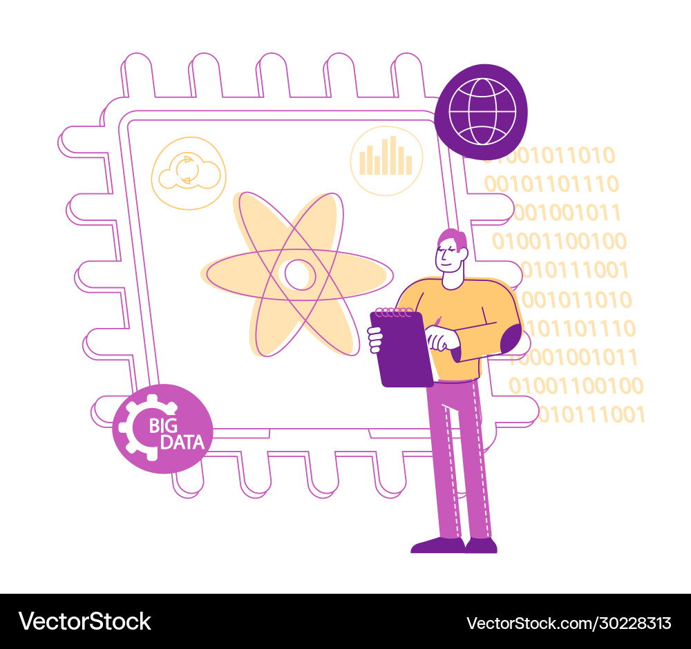 Quantum computing or supercomputing concept Quantum computing or supercomputing concept vector image