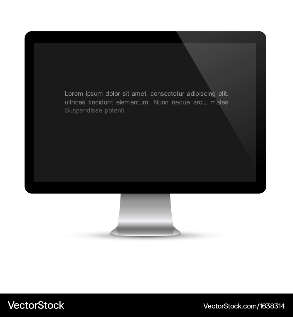 Black Computer Monitor - Empty Screen vector image