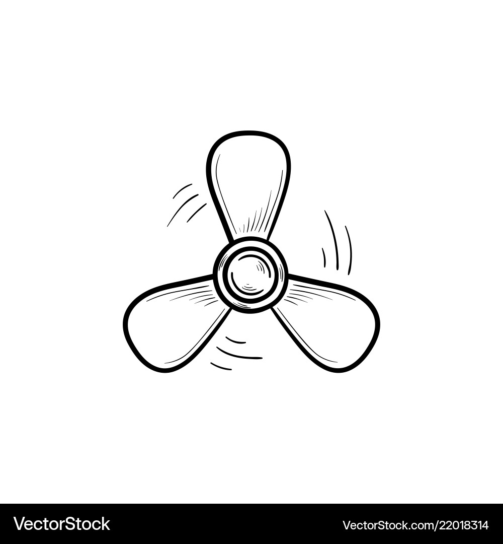 Boot Propeller Hand gezogen Umriss Doodle-Symbol Boot Propeller Hand gezogen Umriss Doodle-Symbol vektorbild