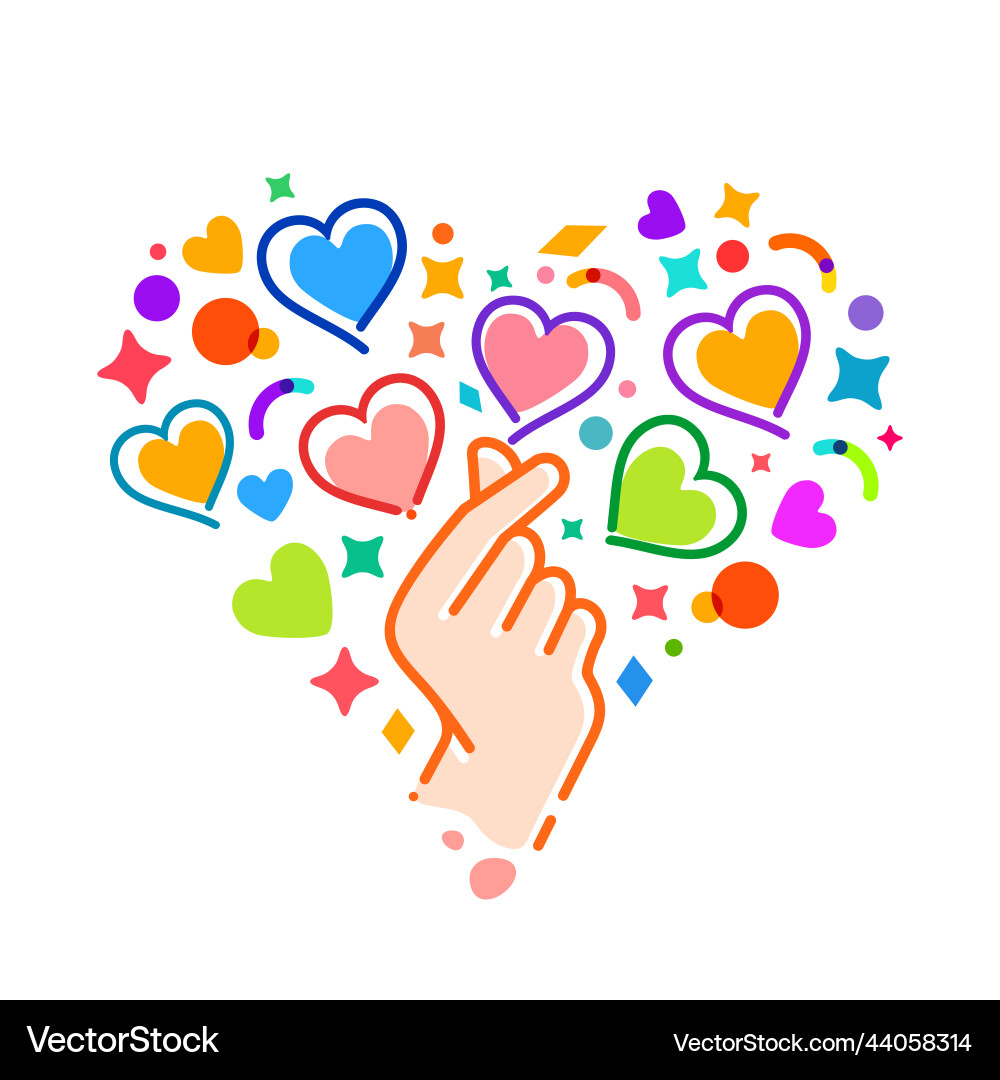 Colorful mini i love you hand clip art Colorful mini i love you hand clip art vector image