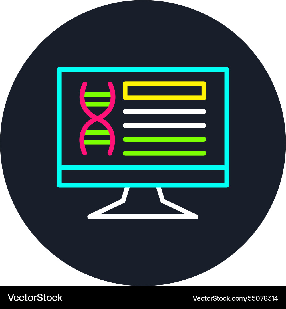 Desktop line multi color icon vector image