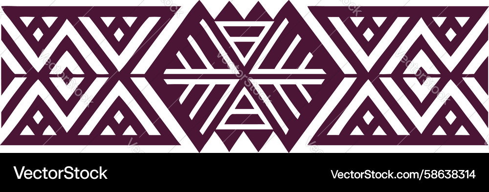 Dynamic geometric pattern border with tribal Vector Image