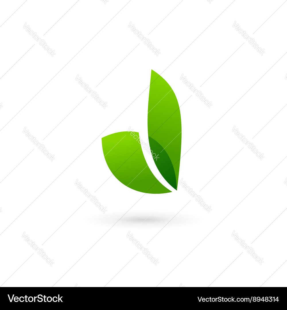 Eco Leaf D Logo Icon Royalty Free Vector Image