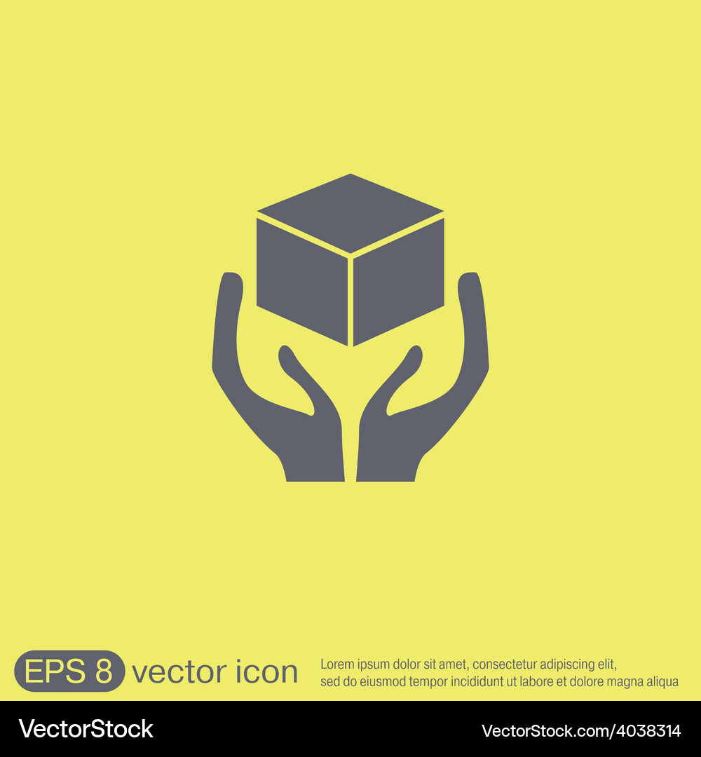 Hands holding box logistic icon Vector Image