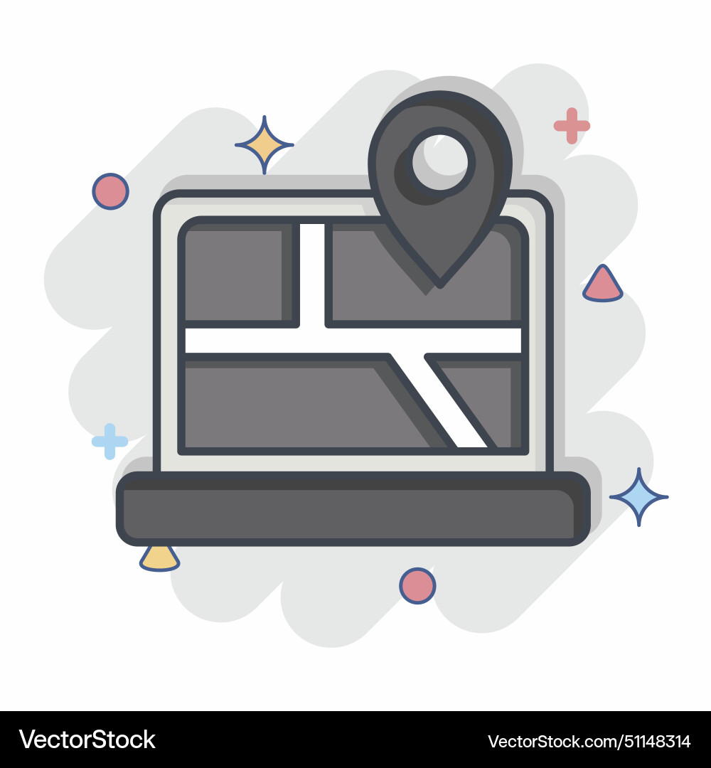 Icon map location related to navigation symbol Icon map location related to navigation symbol vector image