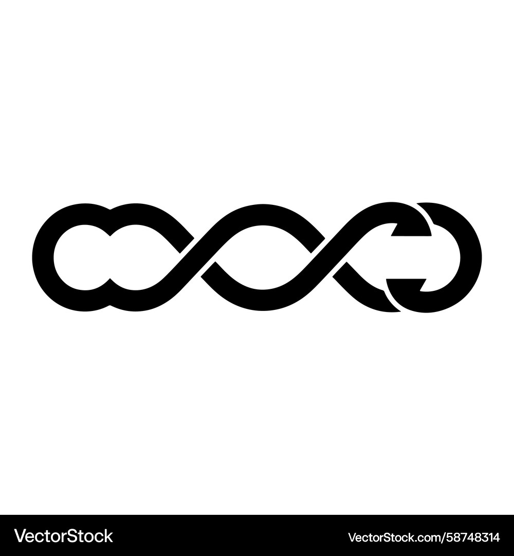 Interlocking Infinity Loop with Arrows Vector Image