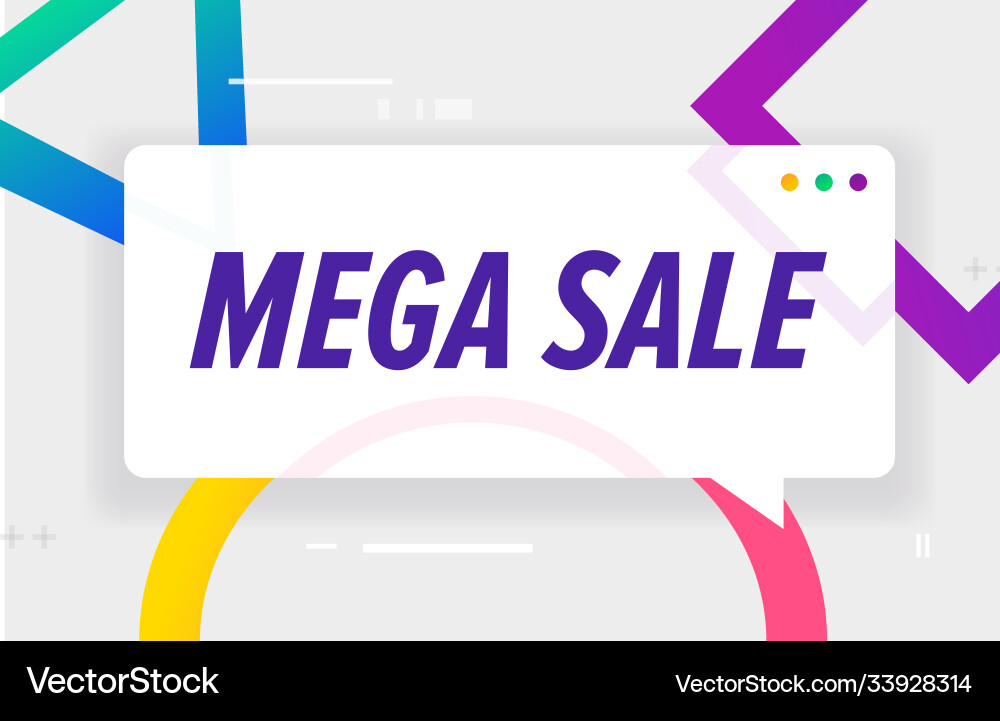Mega sale in design banner template Mega sale in design banner template vector image