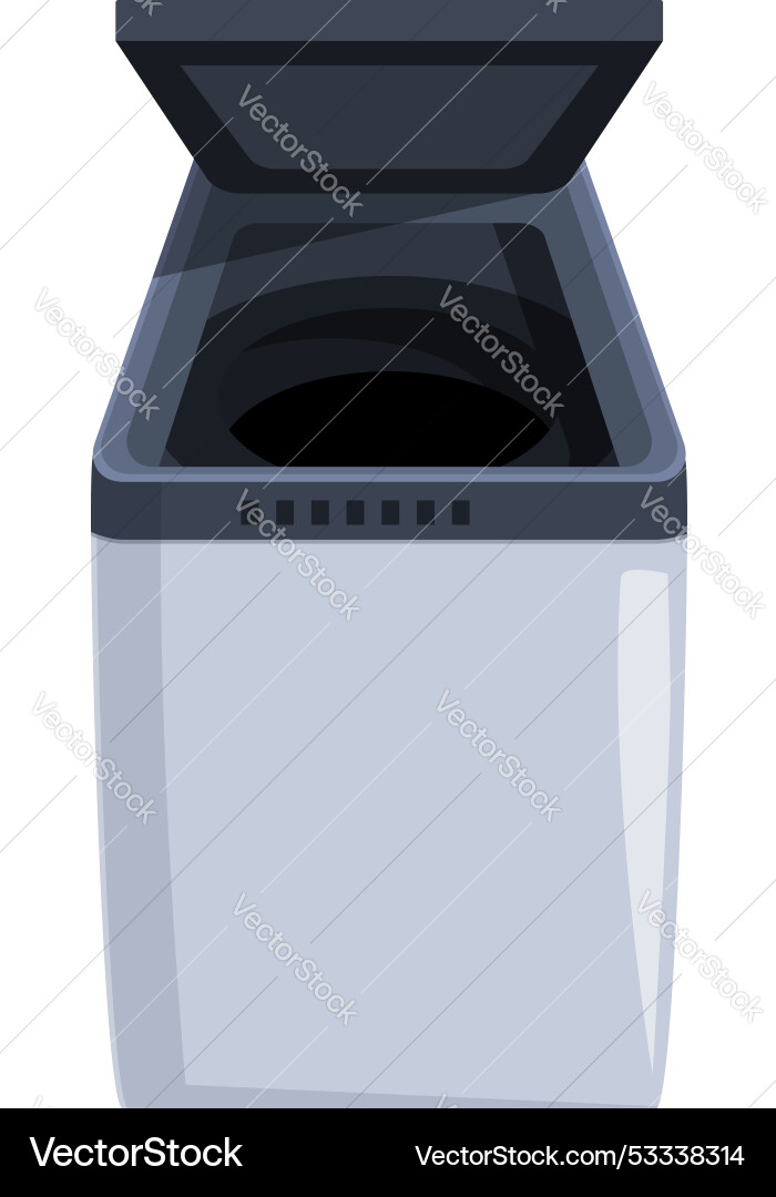 Modern washing machine with open lid showing empty Modern washing machine with open lid showing empty vector image
