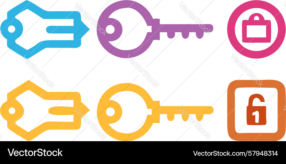 Secure Access & Data Icons vector image