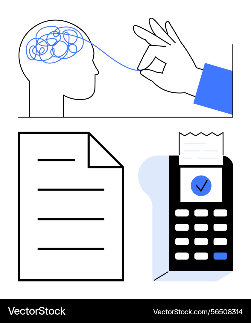 Simplifying thoughts and actions through Simplifying thoughts and actions through vector image