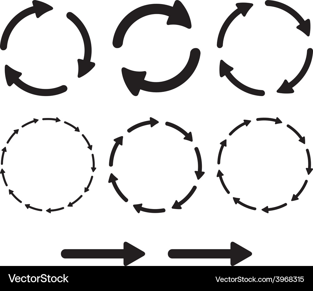 Circular Refresh Arrows & Loop Icons Vector Image