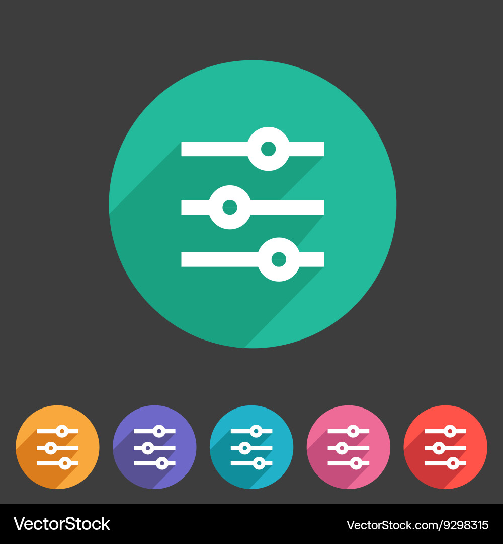 Filter sort settings icon flat web sign symbol vector image