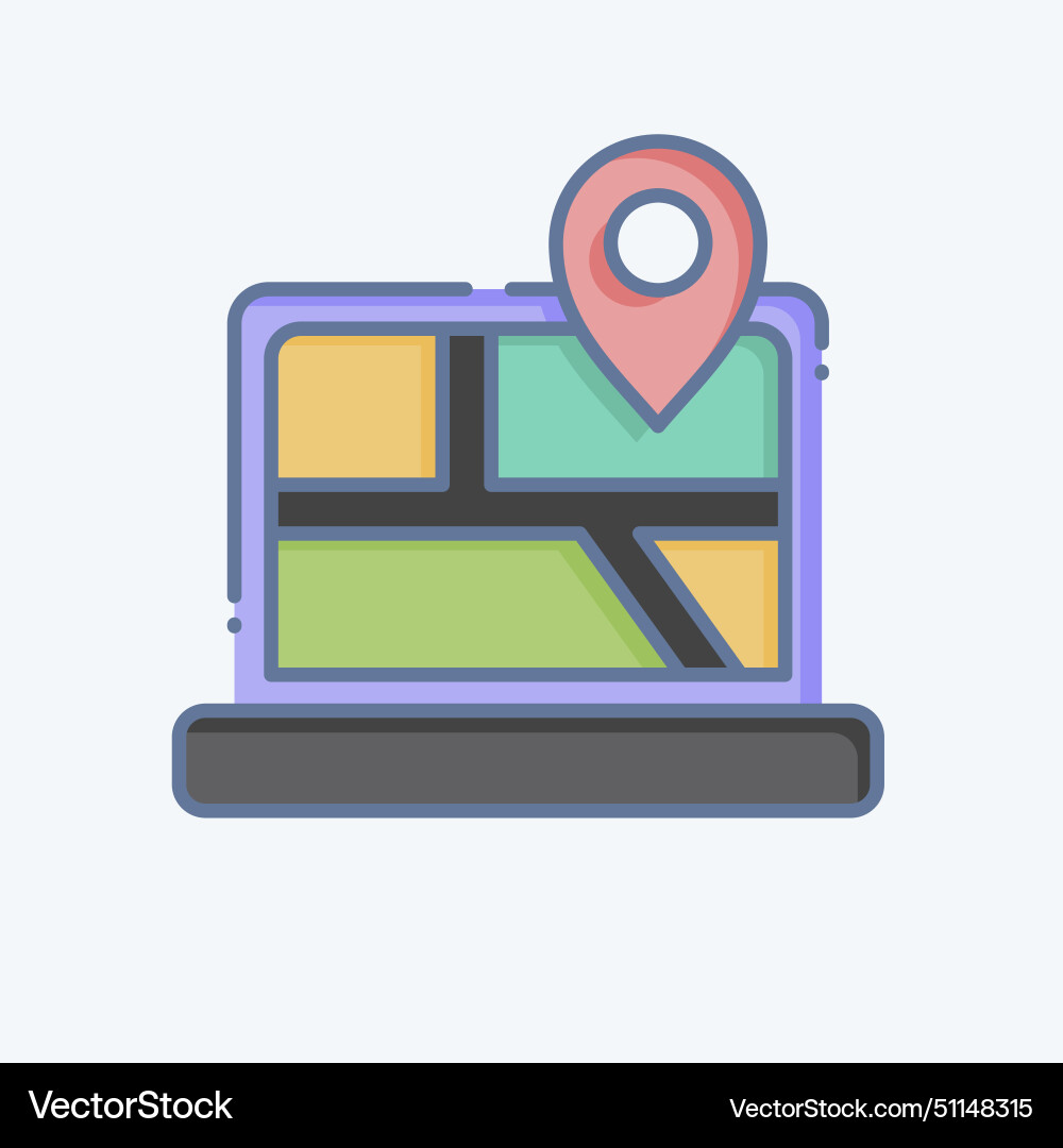 Icon map location related to navigation symbol Icon map location related to navigation symbol vector image