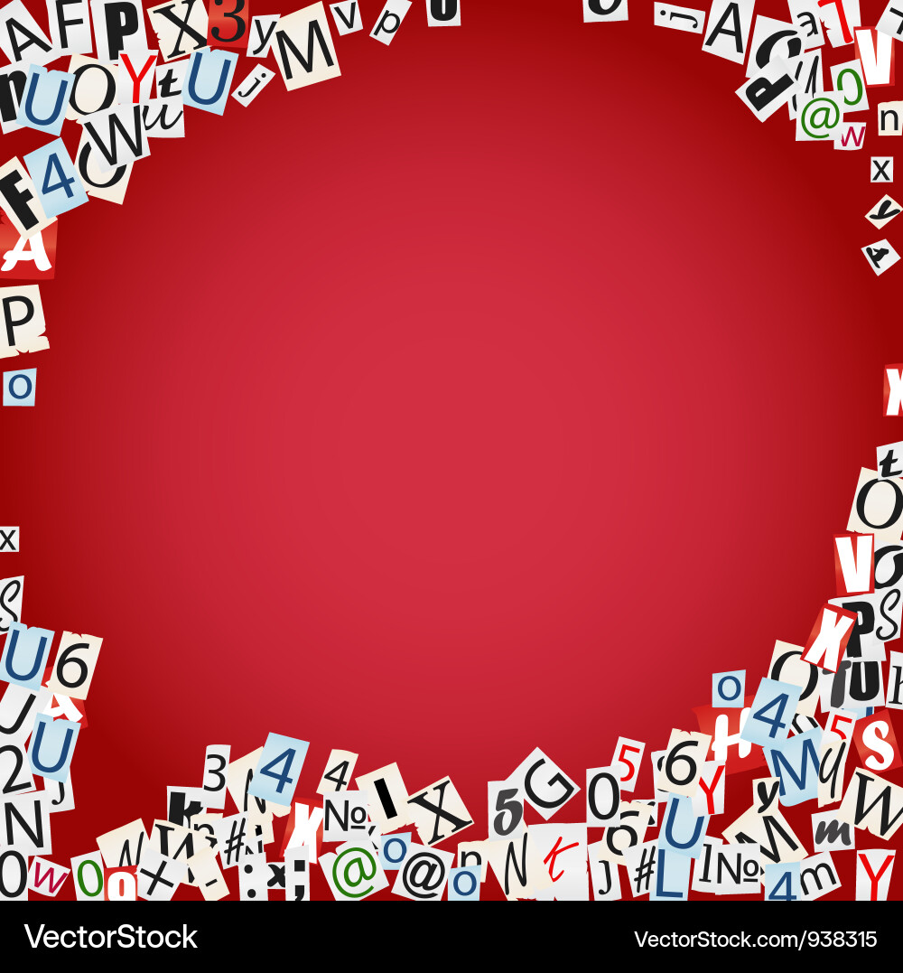 Letters and numbers border vector image