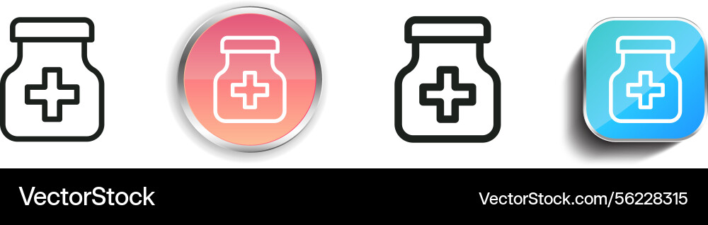 Medicines icon thin linear regular and button vector image
