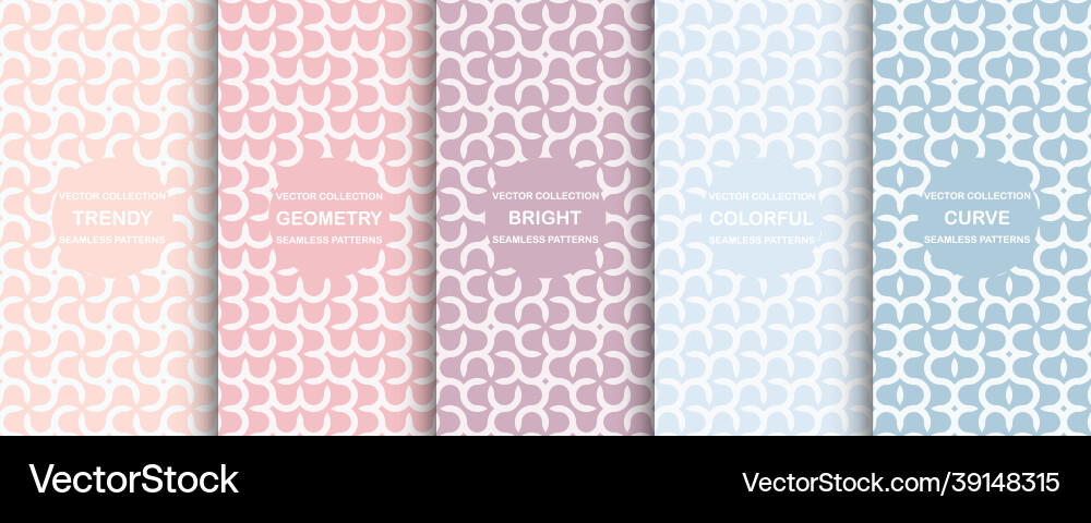 Set of colorful seamless geometric patterns Set of colorful seamless geometric patterns vector image