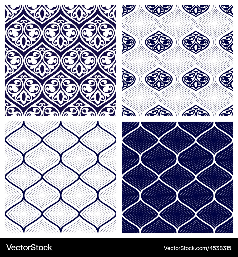 Set of seamless patterns in arabian style Vector Image