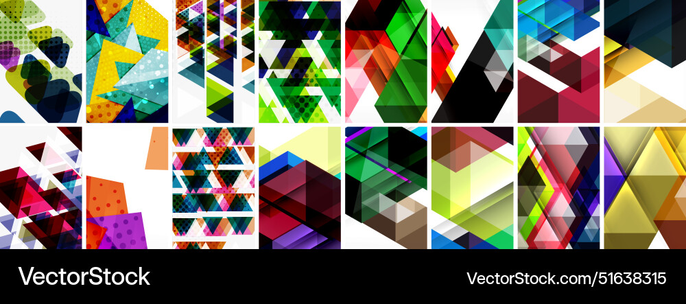 Triangles and circles abstract shapes templates vector image