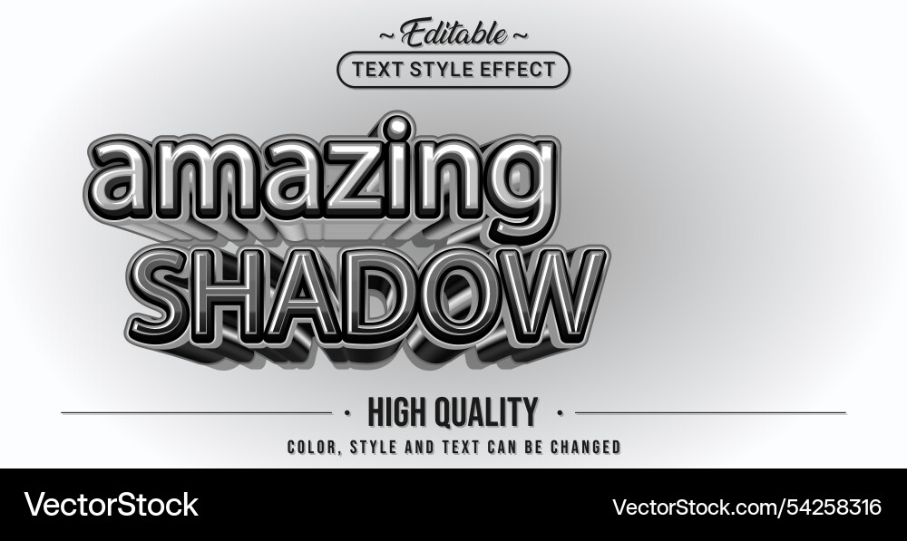 Amazing Shadow Text Style Effect vector image