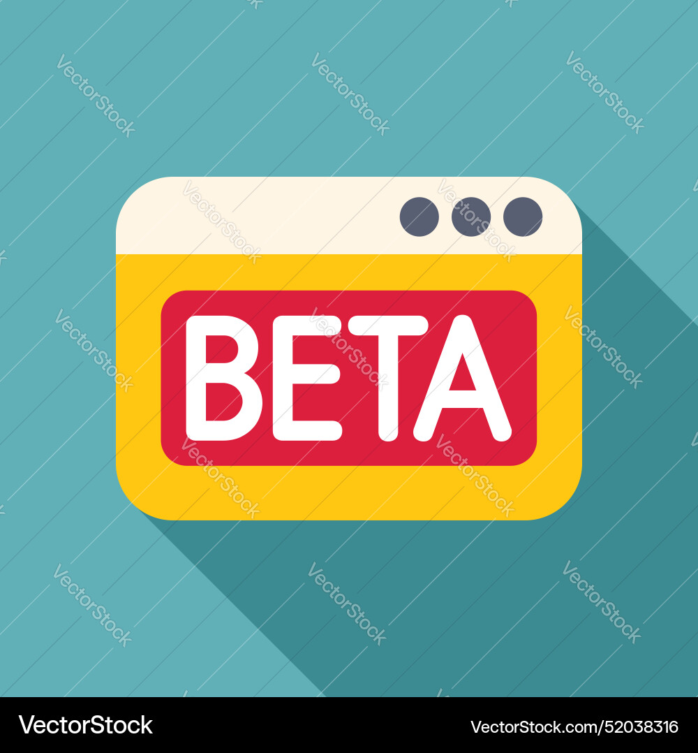 Beta version software under development window Beta version software under development window vector image