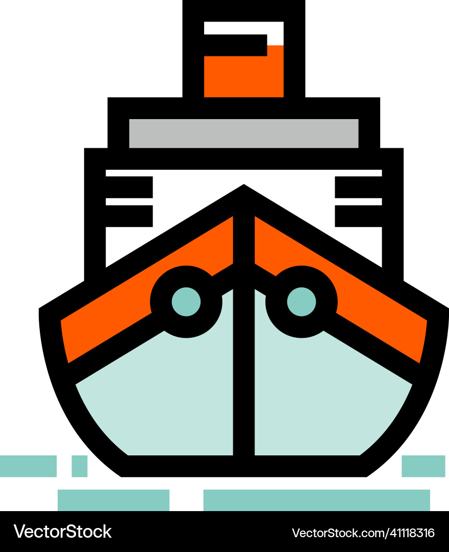Boat icon ship front view steamship symbol Boat icon ship front view steamship symbol vector image