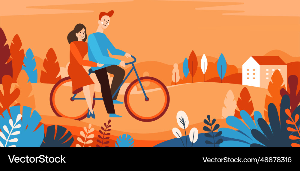 Cartoon in simple style with characters - happy Vector Image