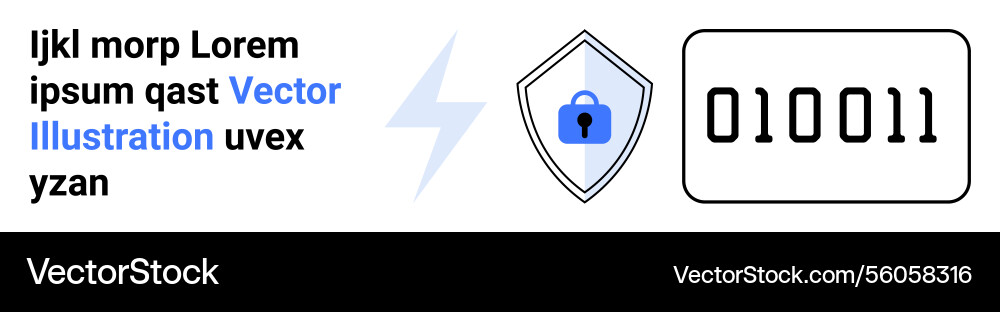 Digital security concept with shield binary code Digital security concept with shield binary code vector image