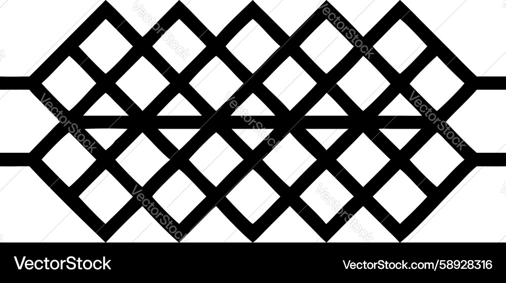 Dynamic geometric lattice pattern border design Vector Image