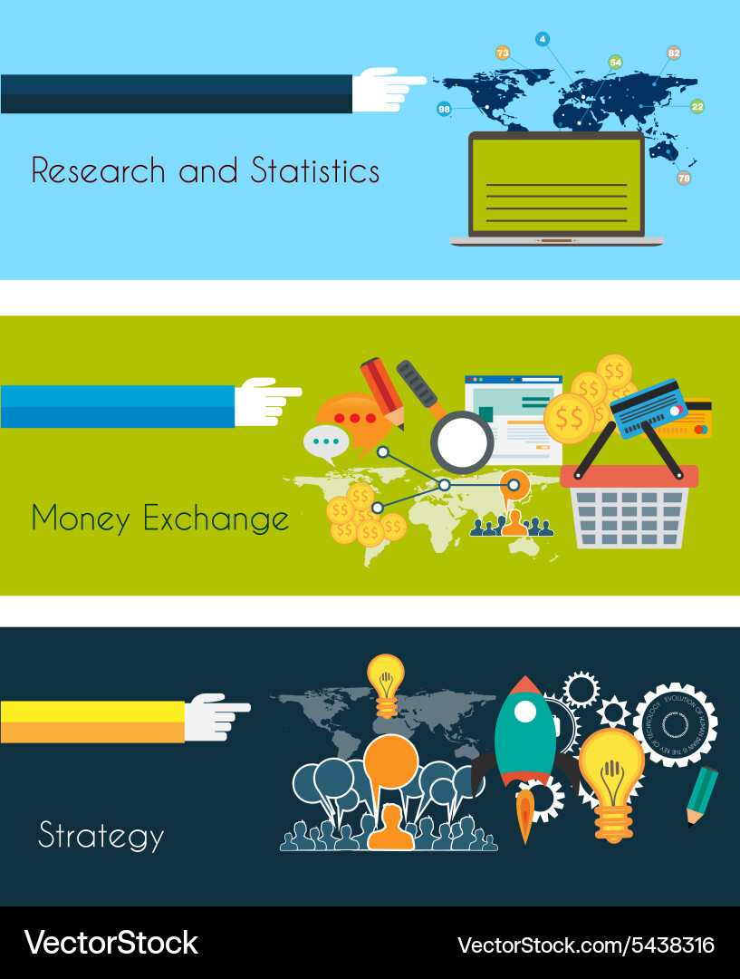 Flat ui design concepts for unique infographics Vector Image