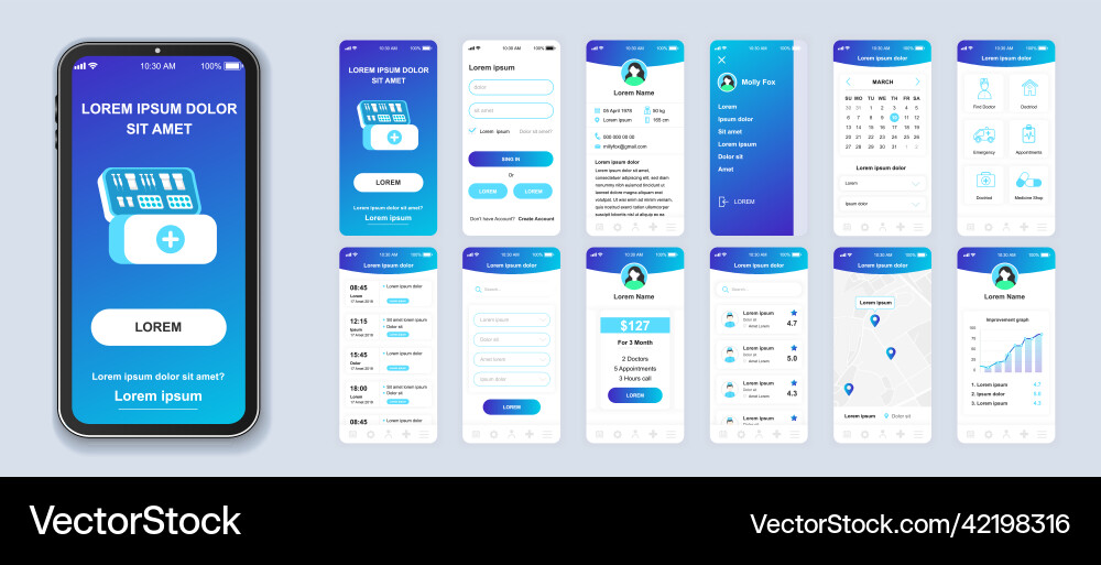 Medicine ui smartphone interface vector image