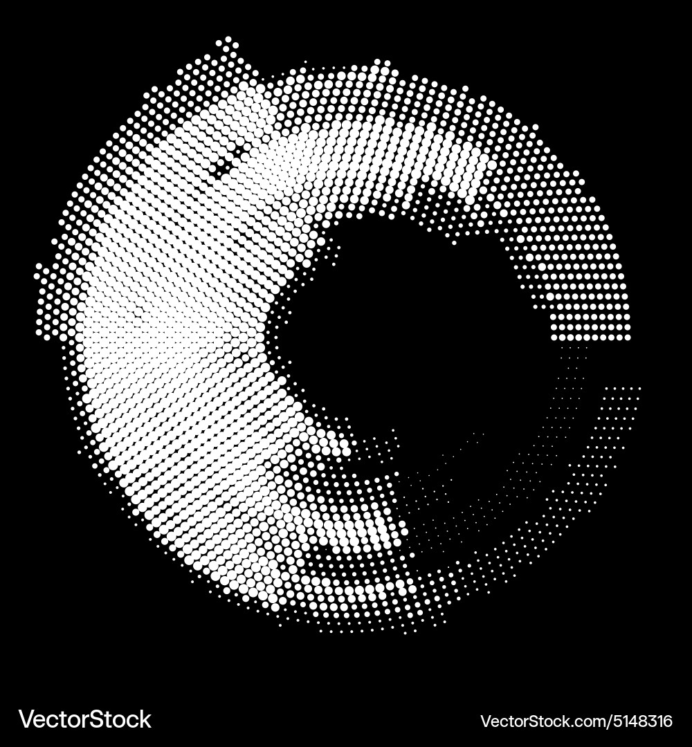 Set of abstract halftone design elements vector image