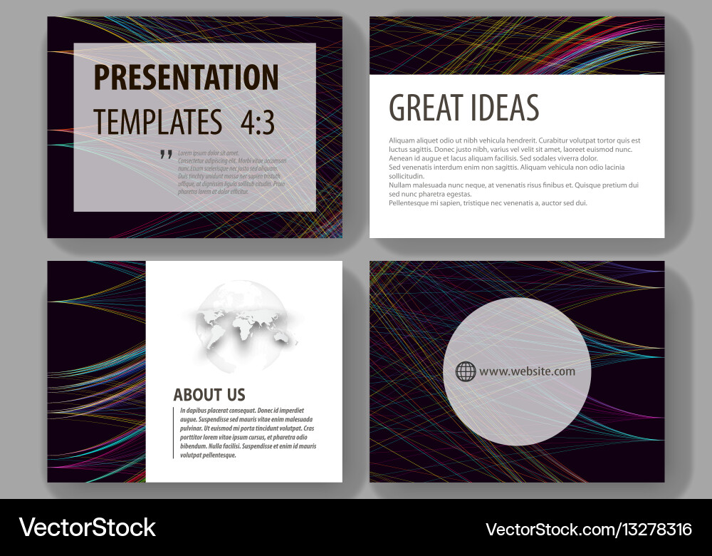 Set of business templates for presentation slides vector image
