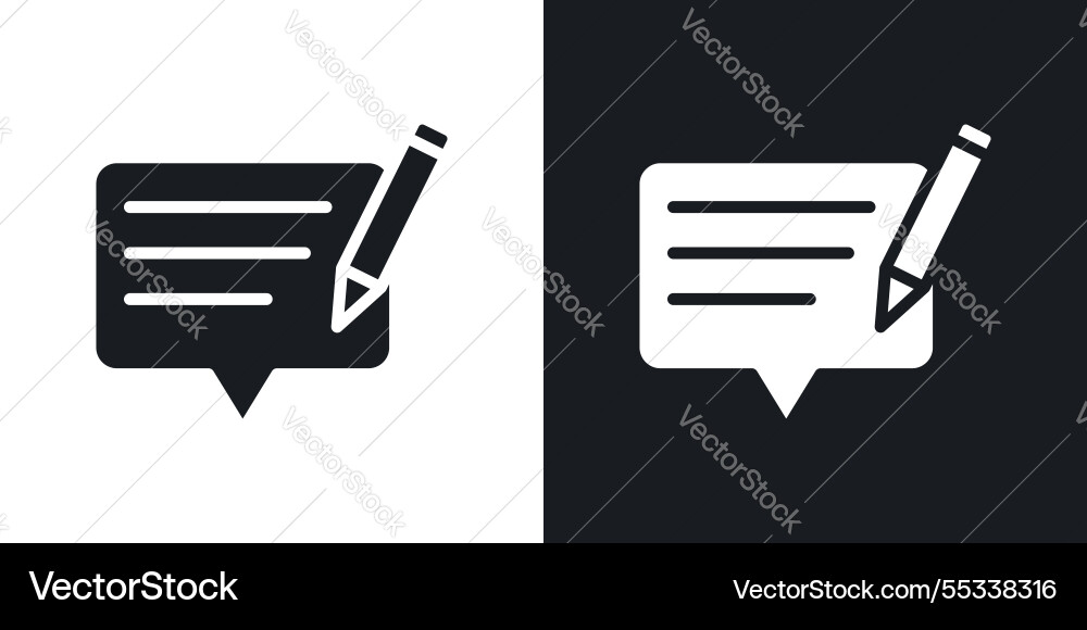 Write comment icons set black and colored style Write comment icons set black and colored style Vector Image