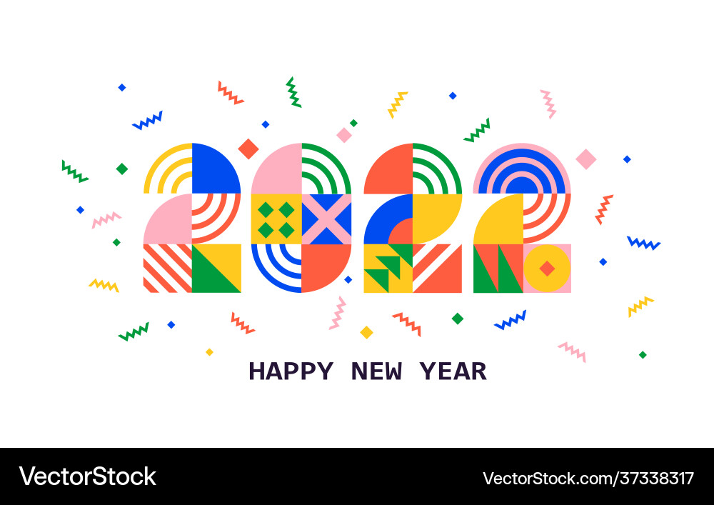 2022 neue Jahr Bannerzahlen aus geometrischen Formen 2022 neue Jahr Bannerzahlen aus geometrischen Formen vektorbild