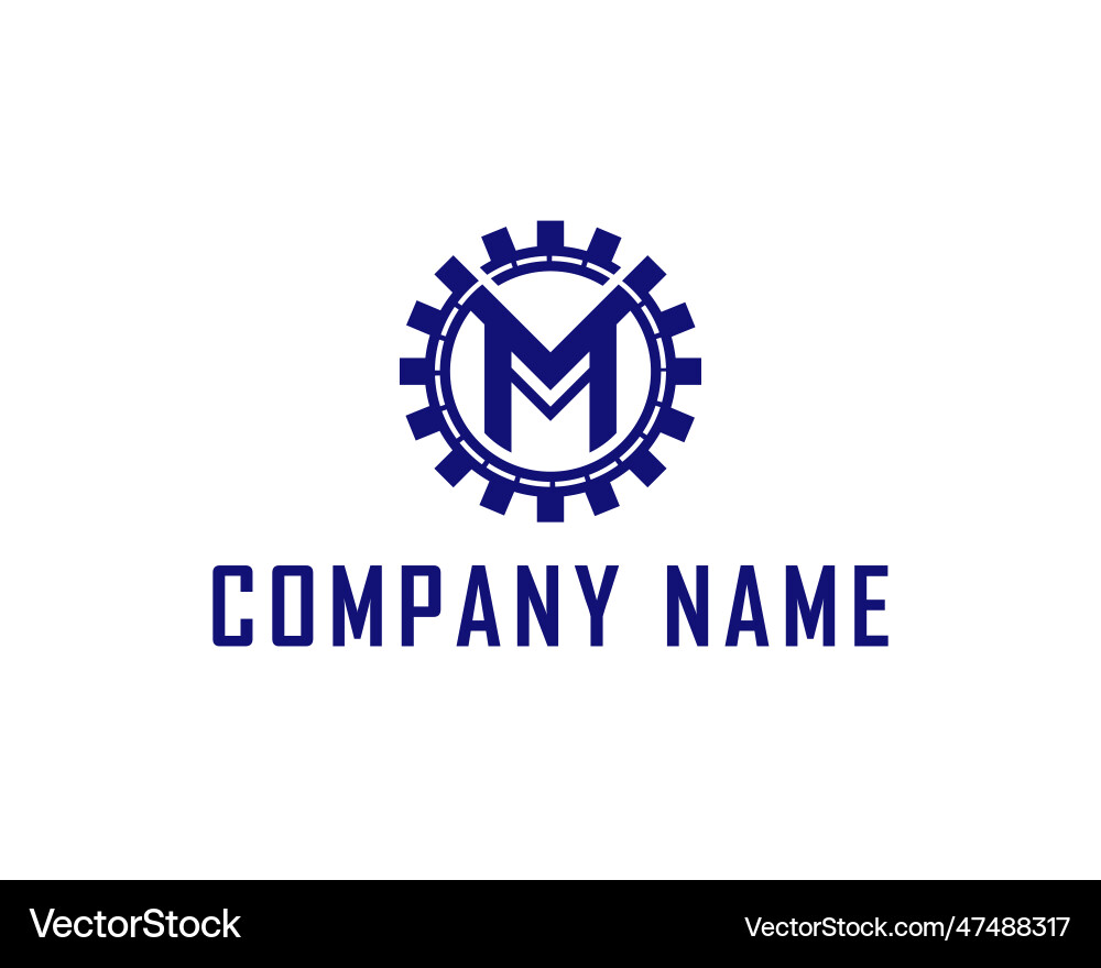 Buchstaben m Zahnrad Logo Symbol Buchstaben m Zahnrad Logo Symbol vektorbild