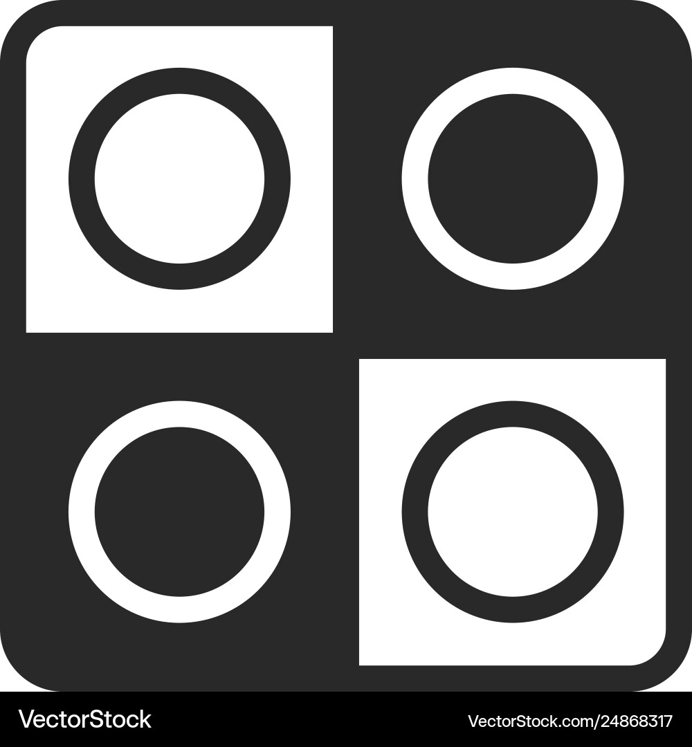 Checkers icon checkerboard game element vector image