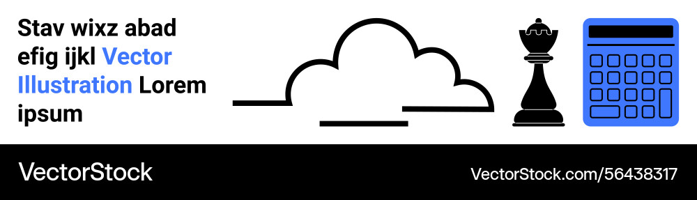 Cloud computing chess strategy and calculation Vector Image
