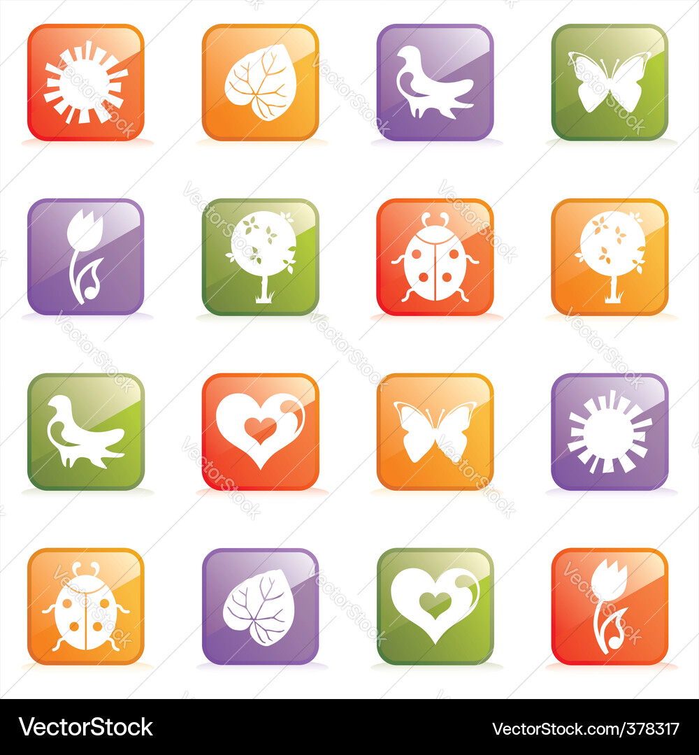 Glossy icon set for web Vector Image